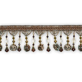 Beaded Pom Ball Tassel Fringe Trim SV579894 Brown 1