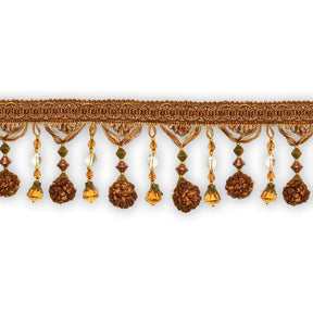 Beaded Pom Ball Tassel Fringe Trim SV579896 Bronze 1