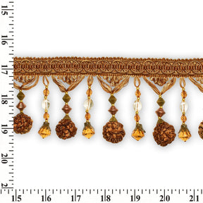 Beaded Pom Ball Tassel Fringe Trim SV579896 Bronze 3