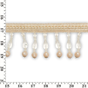 Large Teardrop Beaded Rhinestone Tassel Fringe Trim SV579906 Ivory 3