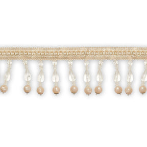 Large Teardrop Beaded Rhinestone Tassel Fringe Trim SV579906 Ivory 1