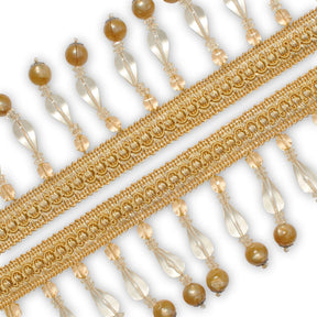 Large Teardrop Beaded Rhinestone Tassel Fringe Trim SV579907 Gold 2