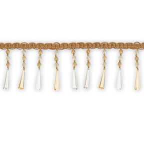 Tapered Baguette Rhinestone Tassel Fringe Trim SV579909 Gold 1