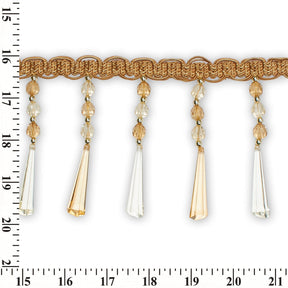 Tapered Baguette Rhinestone Tassel Fringe Trim SV579909 Gold 3