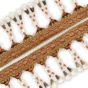 Dual Beaded Rhinestone Tassel Fringe Trim SV579912 Multi Color 2