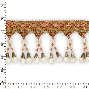 Dual Beaded Rhinestone Tassel Fringe Trim SV579912 Multi Color 3