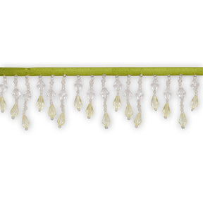 Small Teardrop Beaded Rhinestone Tassel Fringe Trim SV579913 Olive 1