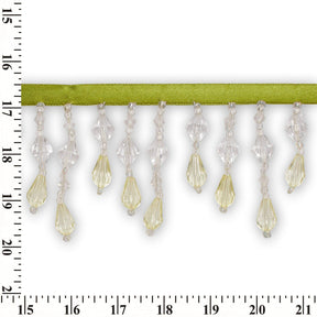Small Teardrop Beaded Rhinestone Tassel Fringe Trim SV579913 Olive 3