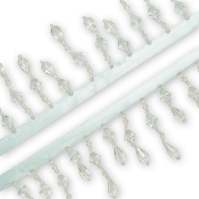 Small Teardrop Beaded Rhinestone Tassel Fringe Trim SV579914 Baby Blue 2