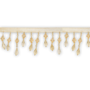 Small Teardrop Beaded Rhinestone Tassel Fringe Trim SV579917 Champagne 1
