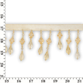 Small Teardrop Beaded Rhinestone Tassel Fringe Trim SV579917 Champagne 3