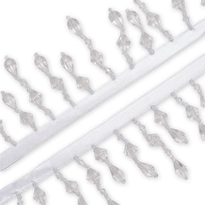 Small Teardrop Beaded Rhinestone Tassel Fringe Trim SV579920 White 2