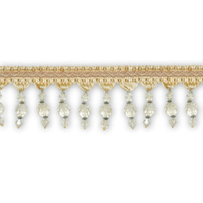 Ornamental Beaded Rhinestone Tassel Fringe Trim SV579924 Ivory 1