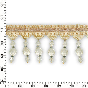 Ornamental Beaded Rhinestone Tassel Fringe Trim SV579924 Ivory 3