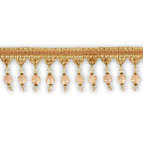 Ornamental Beaded Rhinestone Tassel Fringe Trim SV579929 Light Yellow 1