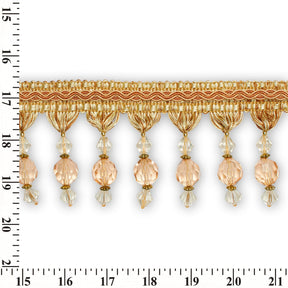 Ornamental Beaded Rhinestone Tassel Fringe Trim SV579929 Light Yellow 3