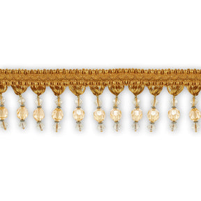 Ornamental Beaded Rhinestone Tassel Fringe Trim SV579930 Gold 1