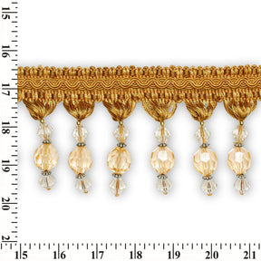 Ornamental Beaded Rhinestone Tassel Fringe Trim SV579930 Gold 3