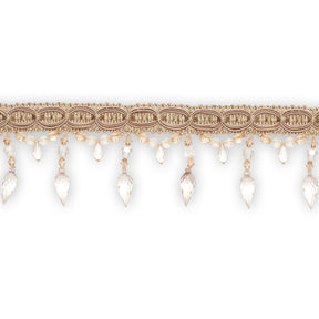 Pear Drop Beaded Rhinestone Tassel Fringe Trim SV579932 Champagne 1