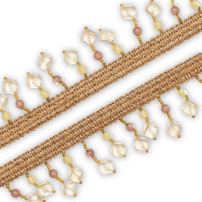 Square Beaded Rhinestone Tassel Fringe Trim SV579939 Gold 2