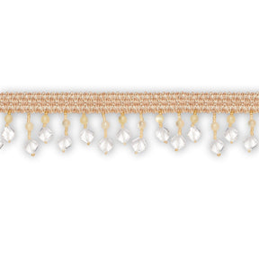 Square Beaded Rhinestone Tassel Fringe Trim SV579941 Ivory 1