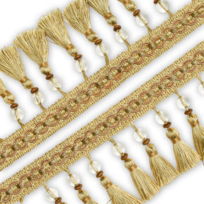 Beaded Tassel Fringe Trim SV579945 Light Yellow 2