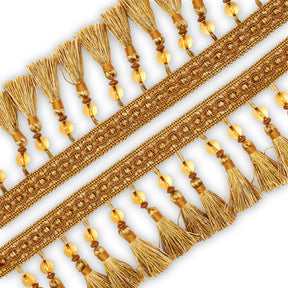 Beaded Tassel Fringe Trim SV579946 Gold 2