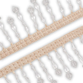Medium Teardrop Beaded Rhinestone Tassel Fringe Trim SV579950 Champagne 2