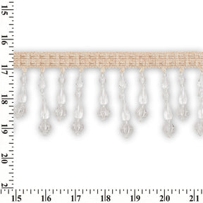 Medium Teardrop Beaded Rhinestone Tassel Fringe Trim SV579950 Champagne 3