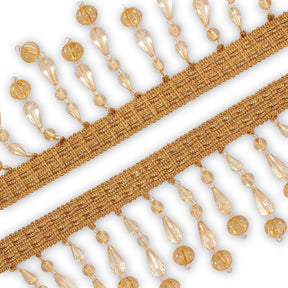 Medium Teardrop Beaded Rhinestone Tassel Fringe Trim SV579951 Gold 2