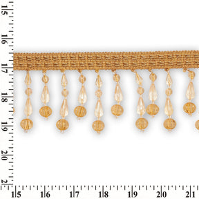 Medium Teardrop Beaded Rhinestone Tassel Fringe Trim SV579951 Gold 3
