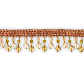 Square Beaded Rhinestone Tassel Fringe Trim SV579954 Rust / Gold 1