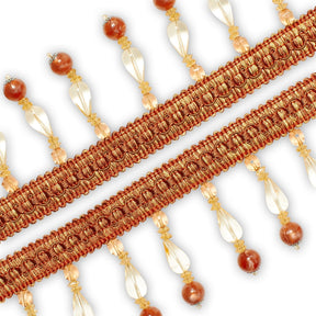 Large Teardrop Beaded Rhinestone Tassel Fringe Trim SV579955 Rust 2