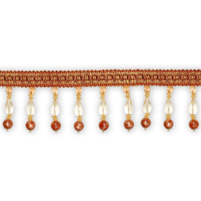 Large Teardrop Beaded Rhinestone Tassel Fringe Trim SV579955 Rust 1