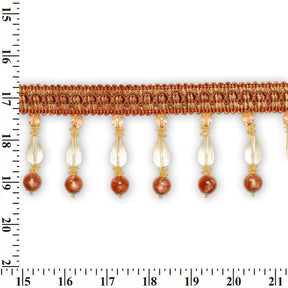 Large Teardrop Beaded Rhinestone Tassel Fringe Trim SV579955 Rust 3