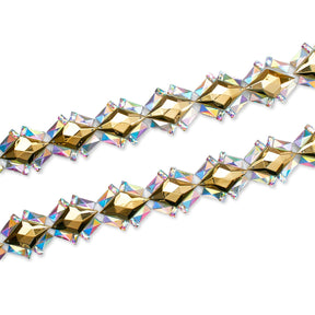 Lozenge Resin Rhinestone Iron On Trim SV580169 Gold 1