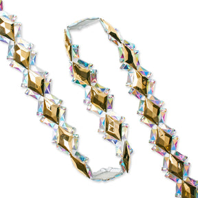 Lozenge Resin Rhinestone Iron On Trim SV580169 Gold 3