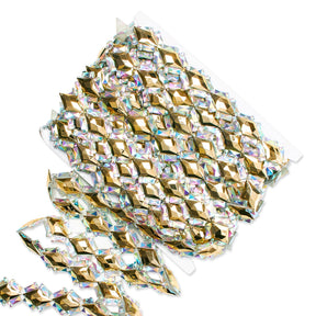 Lozenge Resin Rhinestone Iron On Trim SV580169 Gold 2