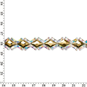 Lozenge Resin Rhinestone Iron On Trim SV580169 Gold 4