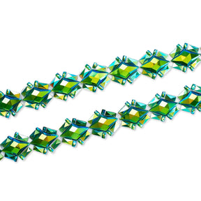 Lozenge Resin Rhinestone Iron On Trim SV580170 Green 1