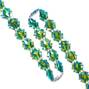 Lozenge Resin Rhinestone Iron On Trim SV580170 Green 3