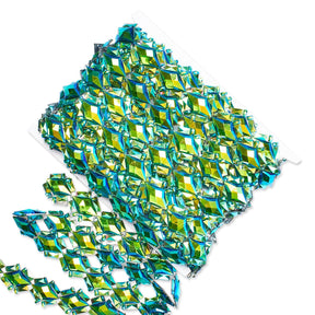 Lozenge Resin Rhinestone Iron On Trim SV580170 Green 2
