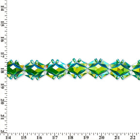 Lozenge Resin Rhinestone Iron On Trim SV580170 Green 4