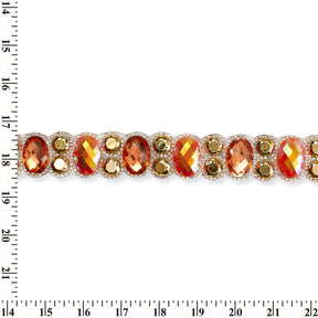 Oval Resin Rhinestone Iron On Trim SV580171 Orange 4