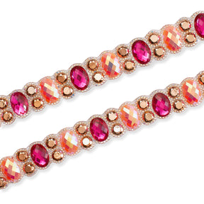 Oval Resin Rhinestone Iron On Trim SV580172 Pink 1
