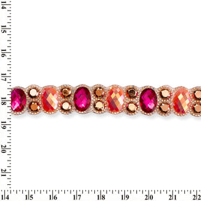 Oval Resin Rhinestone Iron On Trim SV580172 Pink 4