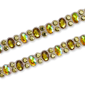 Oval Resin Rhinestone Iron On Trim SV580173 Gold 1