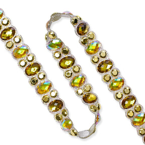 Oval Resin Rhinestone Iron On Trim SV580173 Gold 3