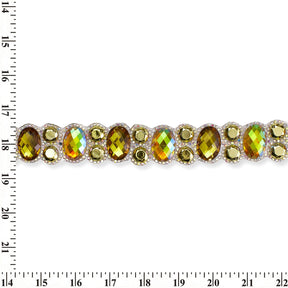 Oval Resin Rhinestone Iron On Trim SV580173 Gold 4