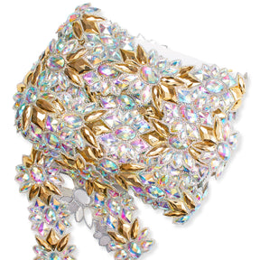 Floral Resin Rhinestone Iron On Trim SV580175 2